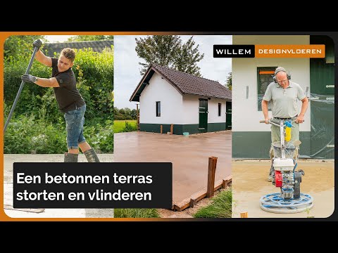 Een betonnen terras storten en vlinderen