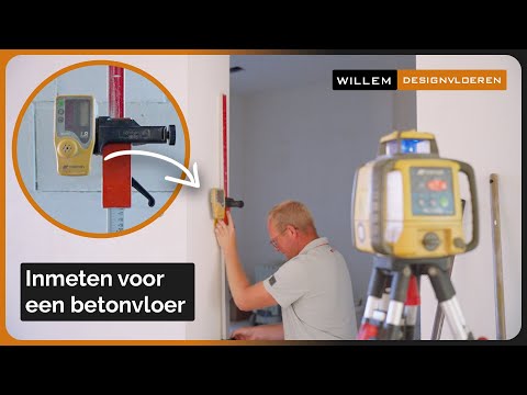Inmeten voor een betonvloer