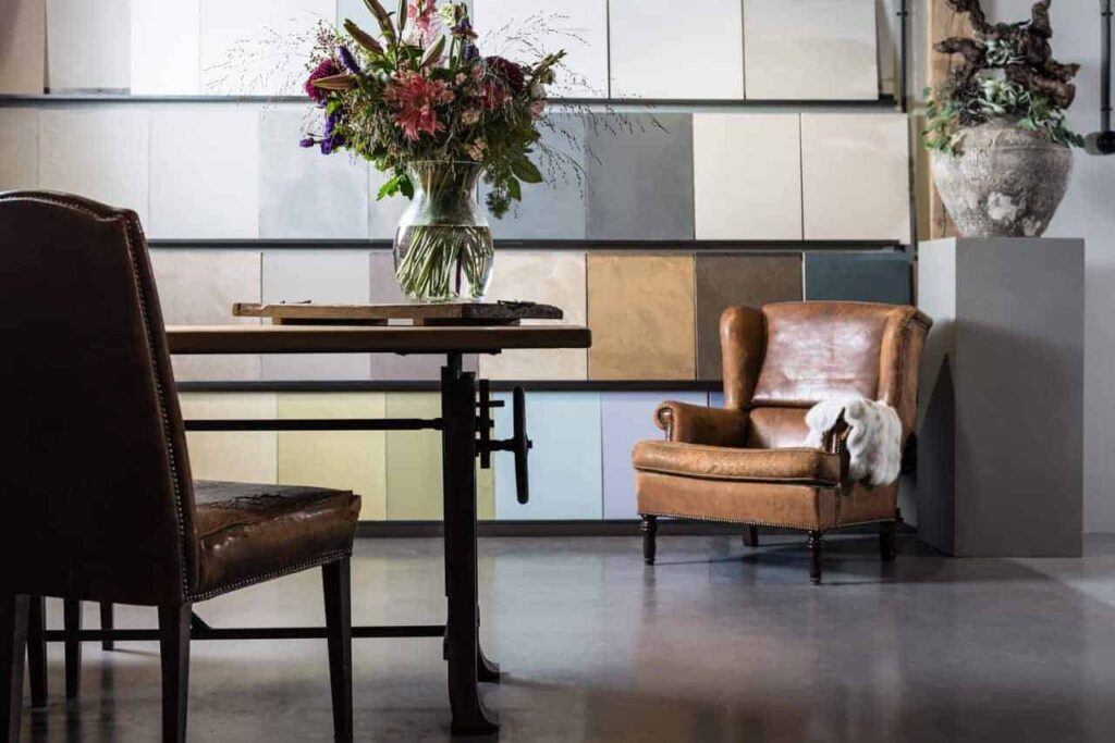 Kleuren beton cire showroom Willem Design Vloeren