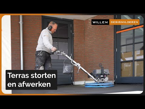 Terras storten en afwerken