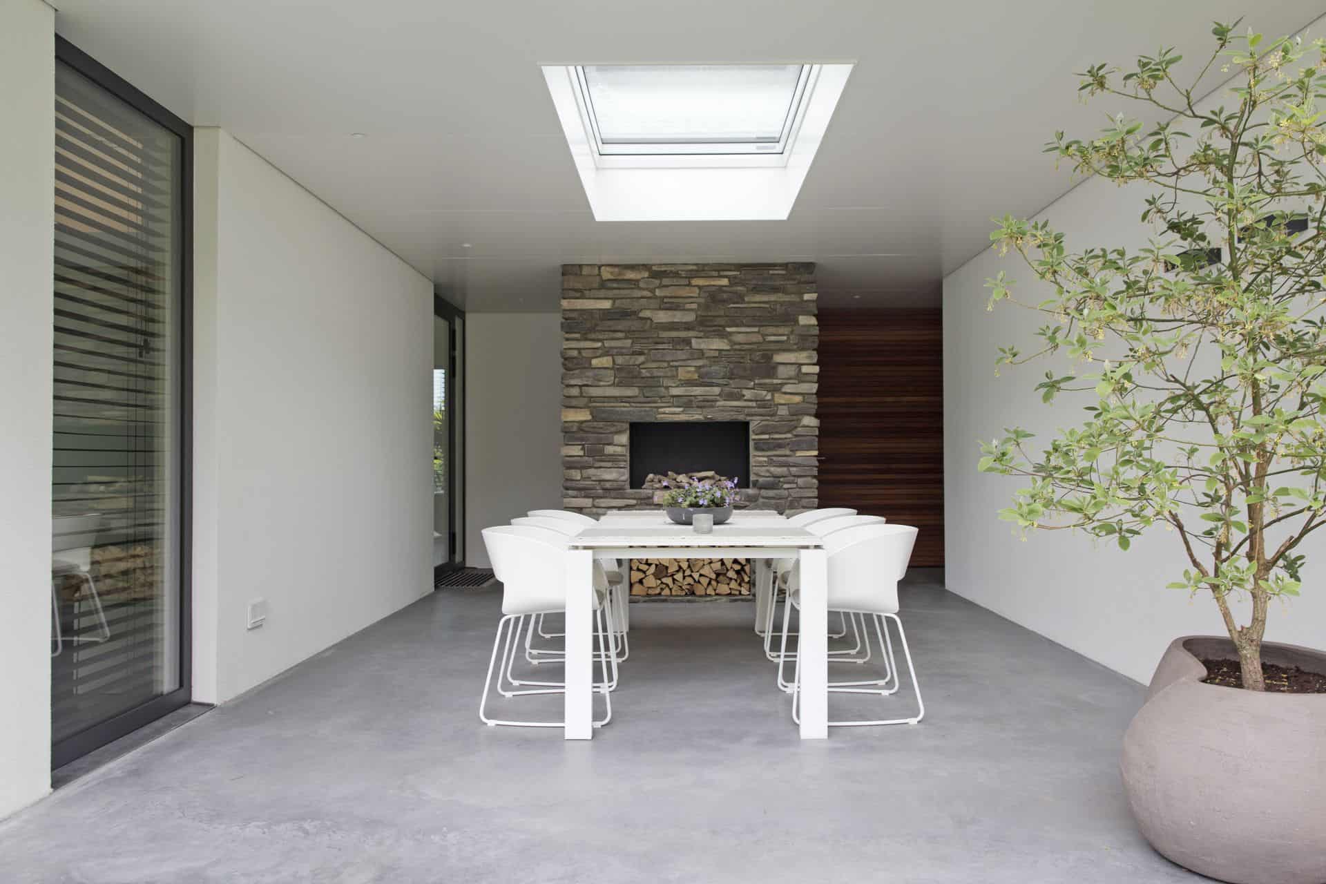 betonvloer buiten, beton terras