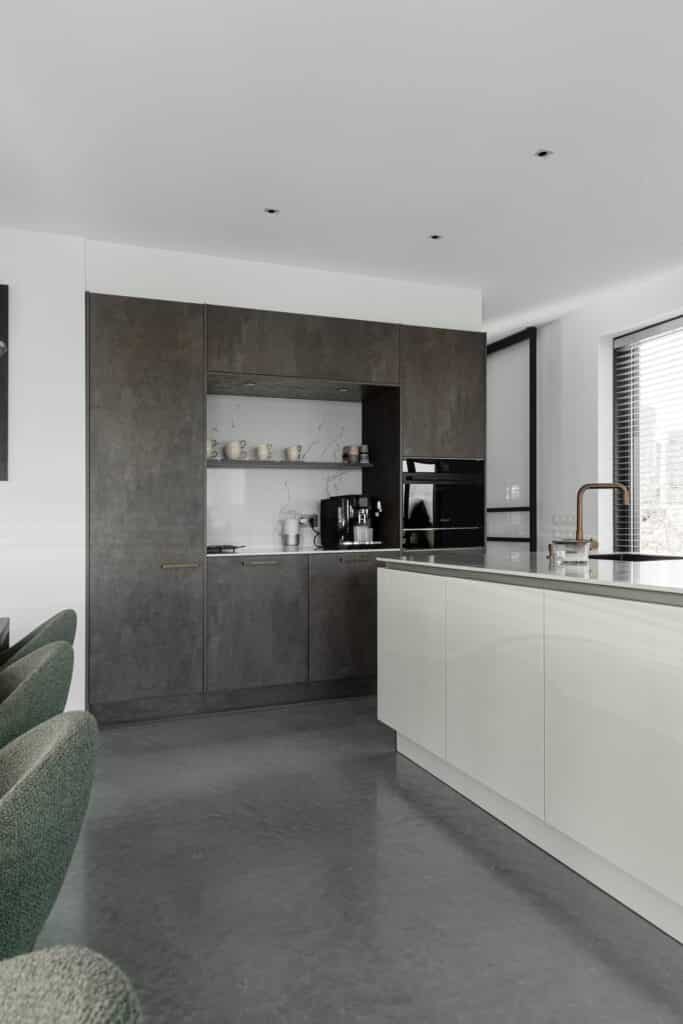 gevlinderde betonvloer keuken