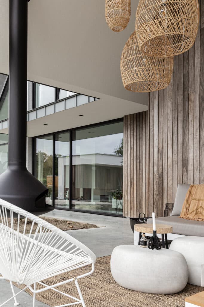 Gevlinderd betonnen terras in Nuenen 35