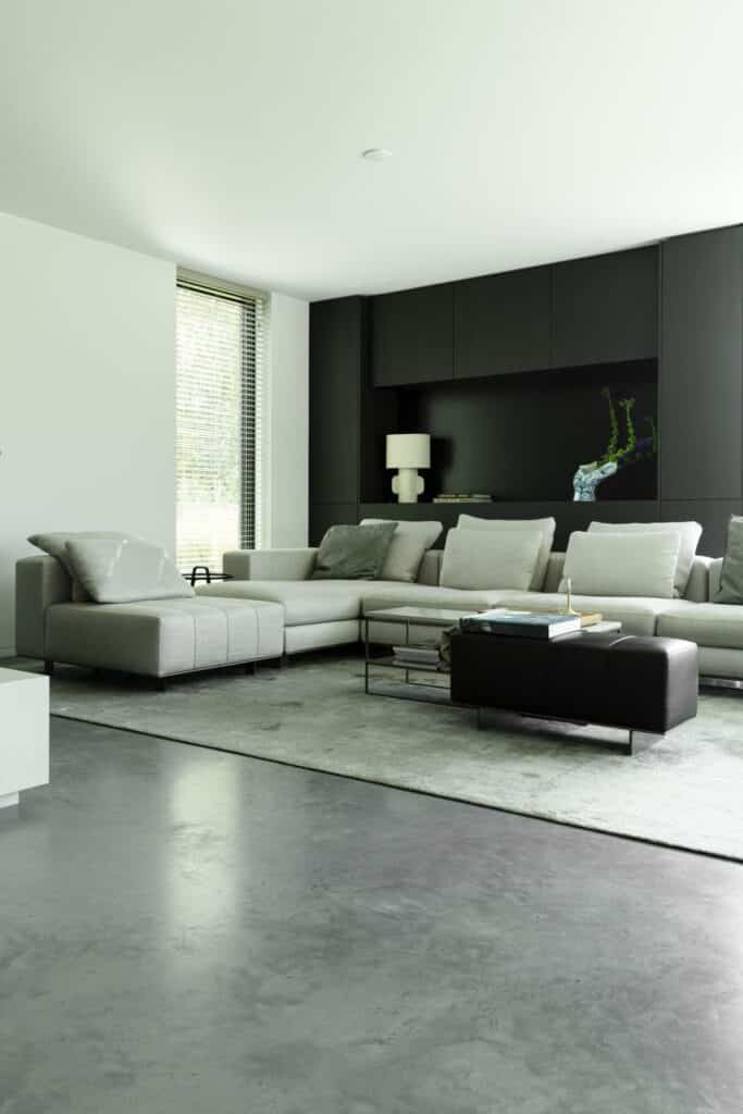 gevlinderde betonvloer woonkamer wilp