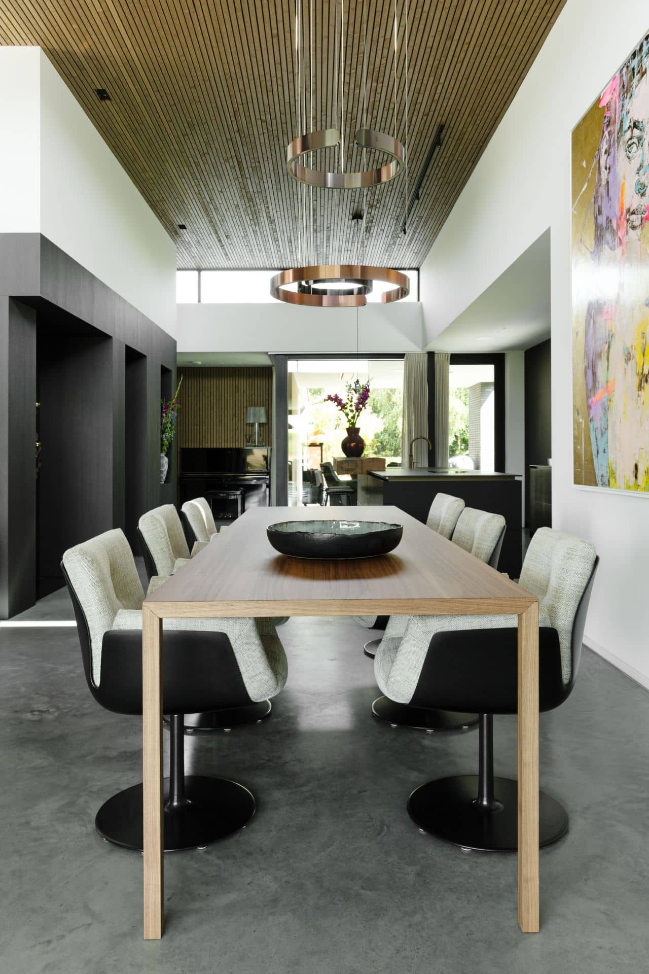 Gevlinderde betonvloer eetkamer wilp