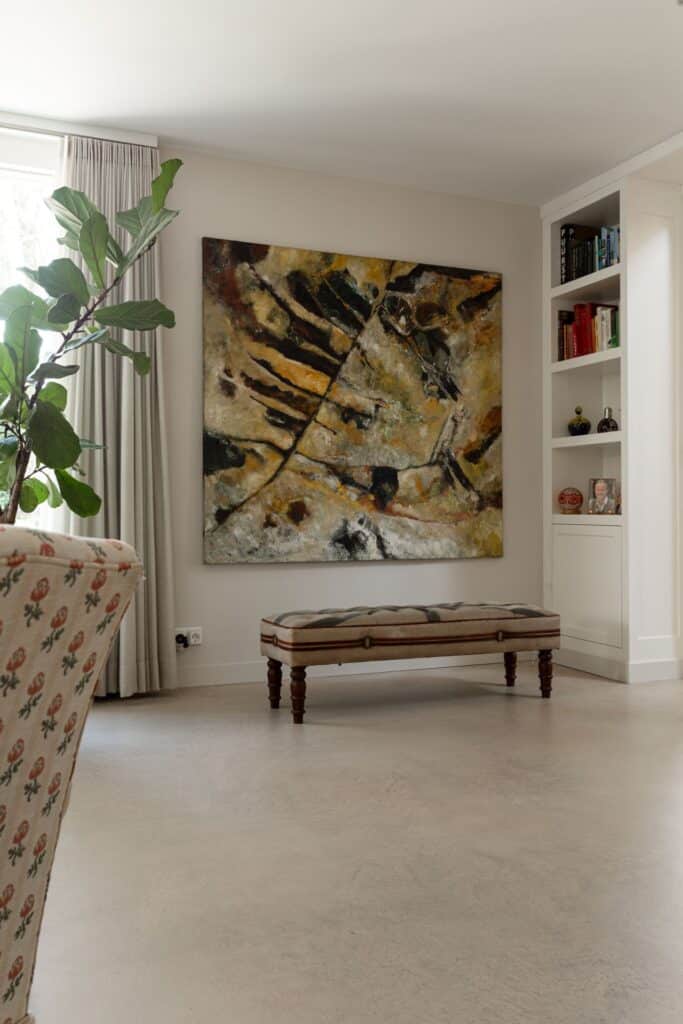 Italiaanse betonlookvloer Nijmegen woonkamer