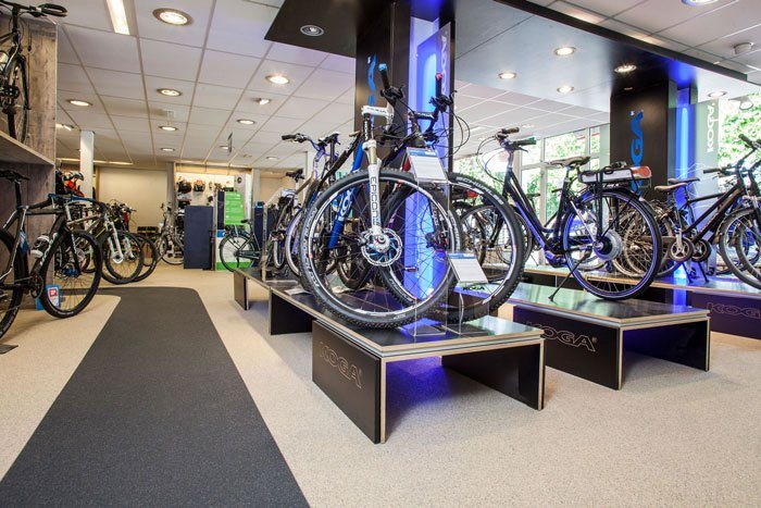 WD grindvloer fietsen showroom