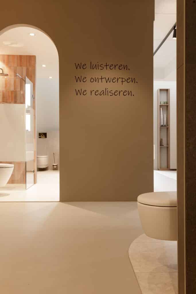 lavasteen gietvloer badkamer showroom dodewaard