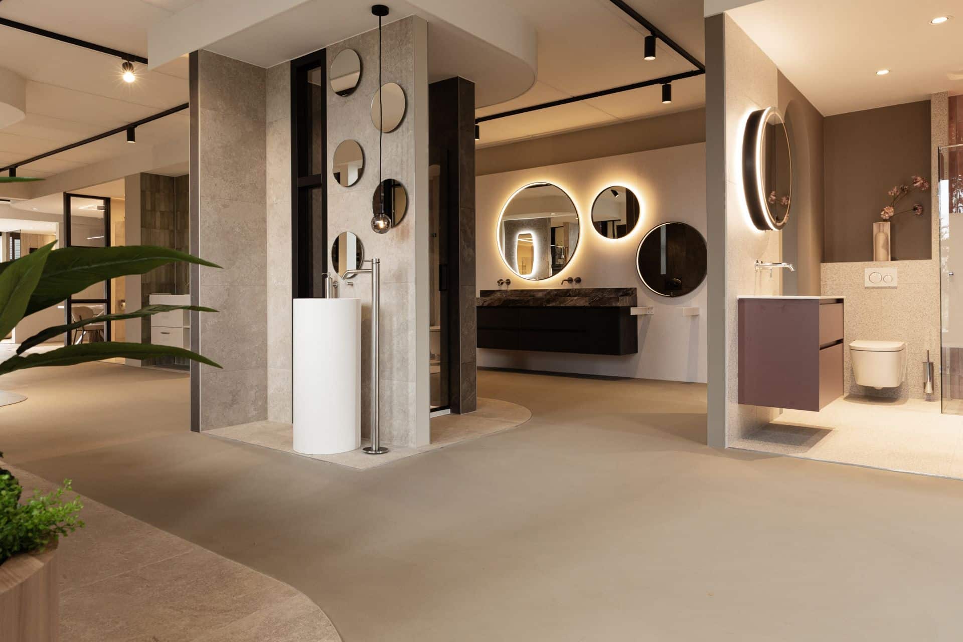 lavasteen gietvloer badkamer showroom dodewaard