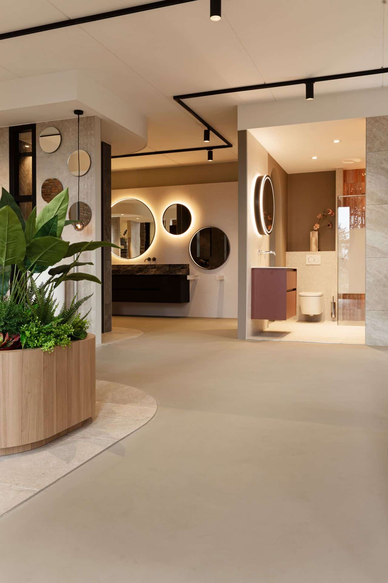 lavasteen gietvloer badkamer showroom dodewaard