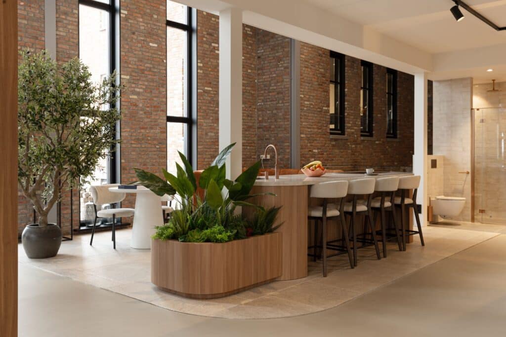 lavasteen gietvloer badkamer showroom dodewaard