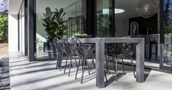 beton terras, betonnen terras, gevlinderd beton terras, gevlinderd betonnen terras, terras van beton