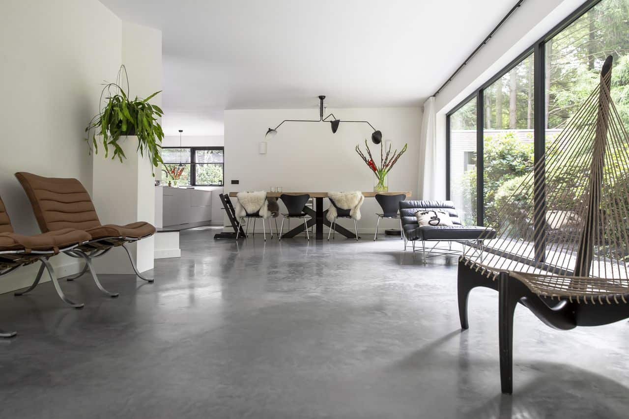 betonnen vloer storten, Design, scandinavisch, woonkamer, betonvloer Willem Designvloeren