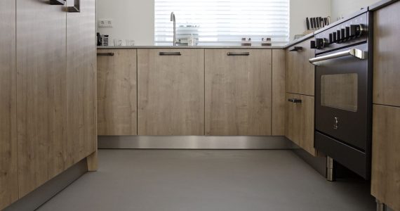 betonlook keuken, keuken betonlook vloer