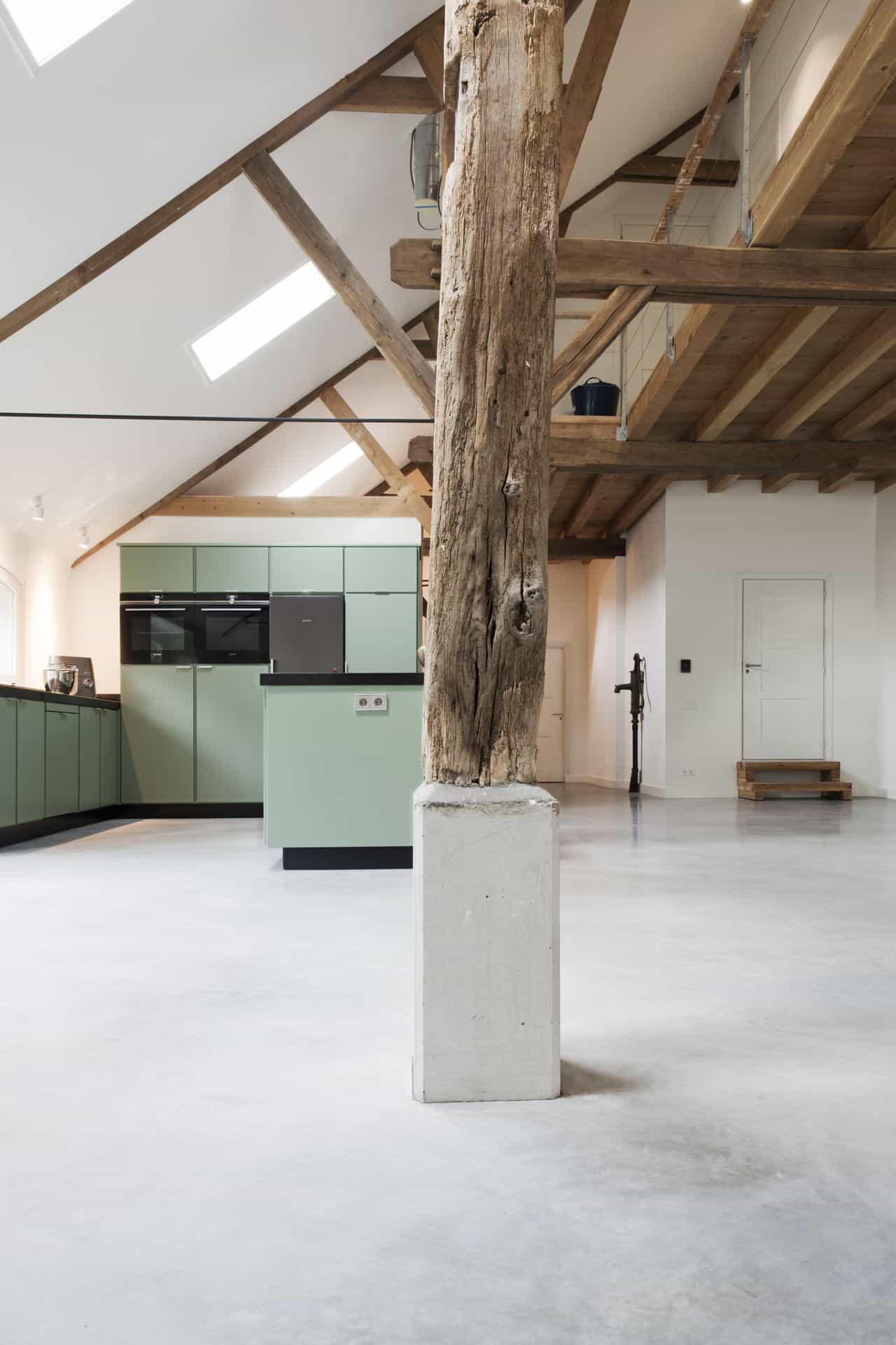 Gevlinderde betonvloer keuken